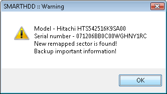 Warning about hard disk drive magnetic surface degradation