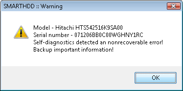 Self-diagnostics detected a nonrecoverable error!